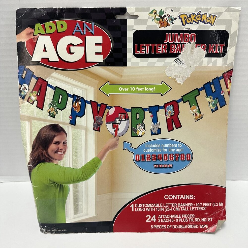 Pokemon Jumbo Letter Banner Kit 10.7 feet long 23 Attachable Pieces